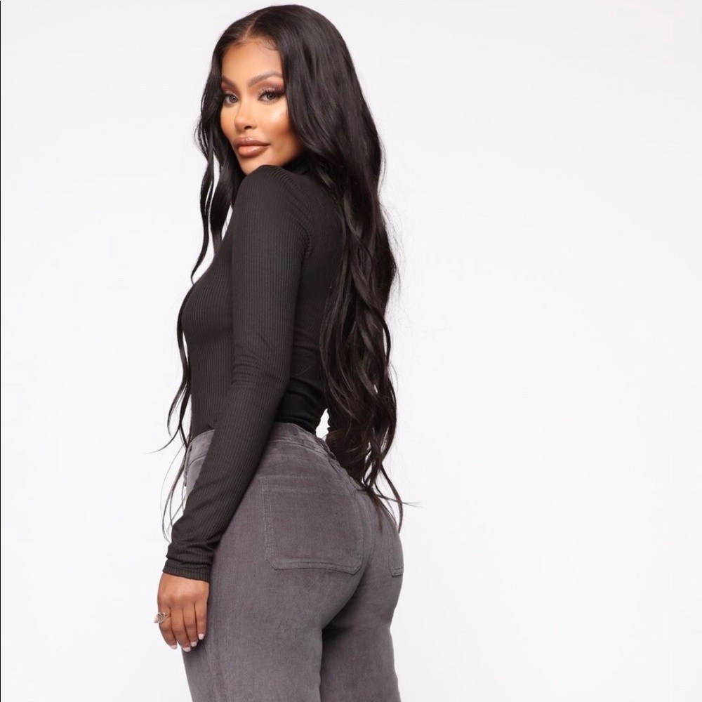 Rubbed Turtleneck Bodysuit